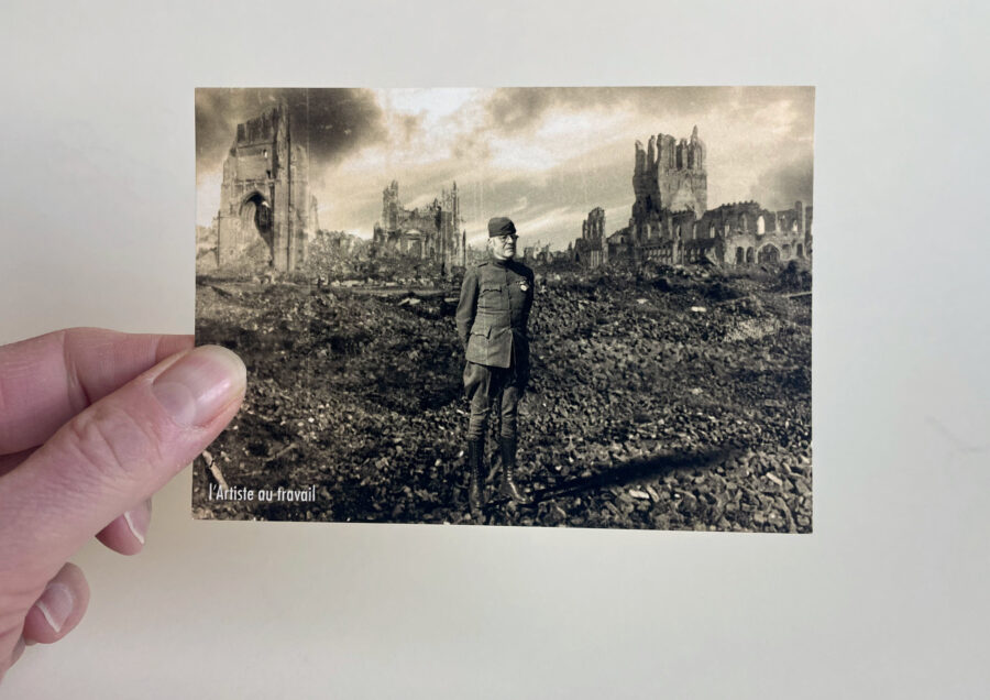 Fotomontage, print op karton.