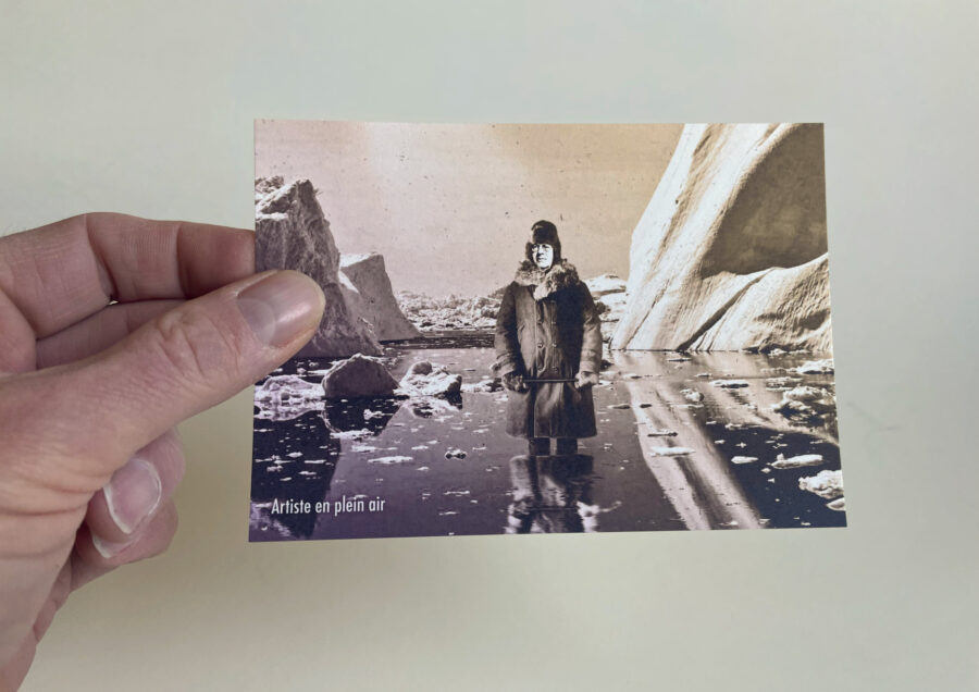 Fotomontage, print op karton.