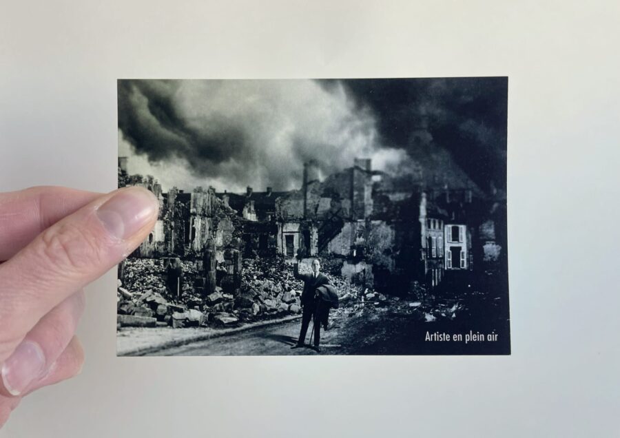 Fotomontage, print op karton.